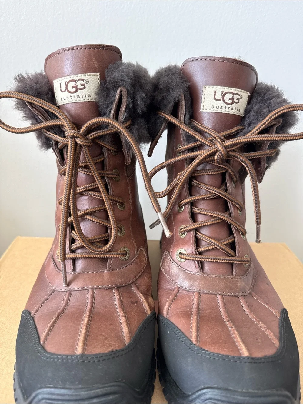 UGG Weatherproof Leather Lace-Up Shearling Adirondack Boots